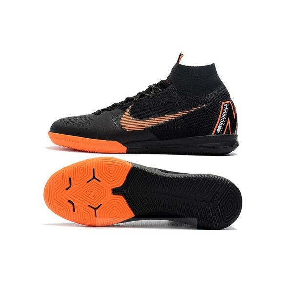 Nike Mercurial SuperflyX Elite IC Hombres Negro Naranja